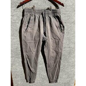 Under Armour Jogger Pants Mens Large Gray Stretch Zip Pockets Cuffed Athletic